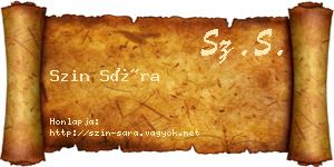 Szin Sára névjegykártya