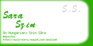 sara szin business card